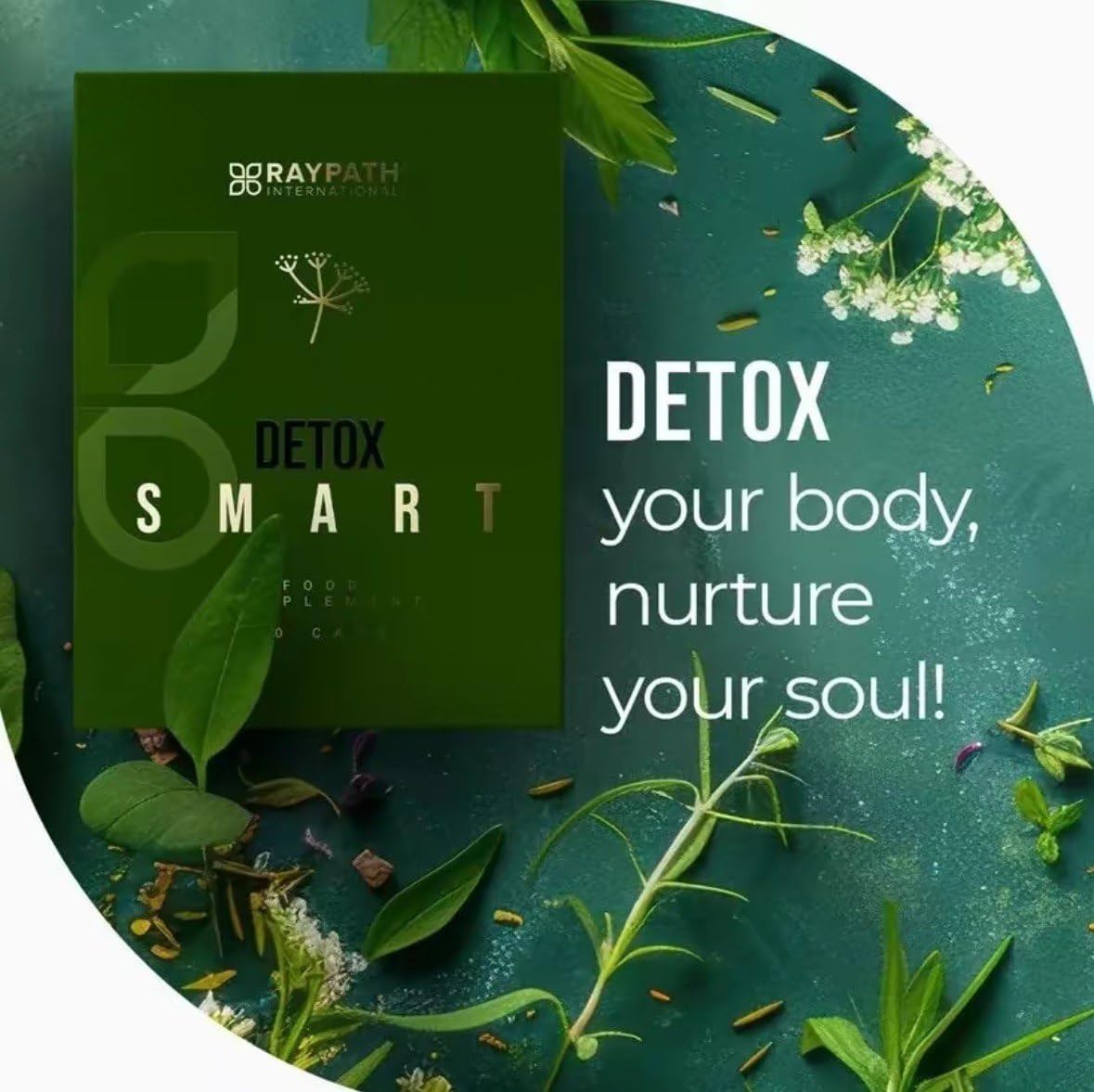 Raypath International Detox Smart Natural Cleanse & Digestive Support with Fennel, Dandelion, Milk Thistle & Nettle, 60 Capsules