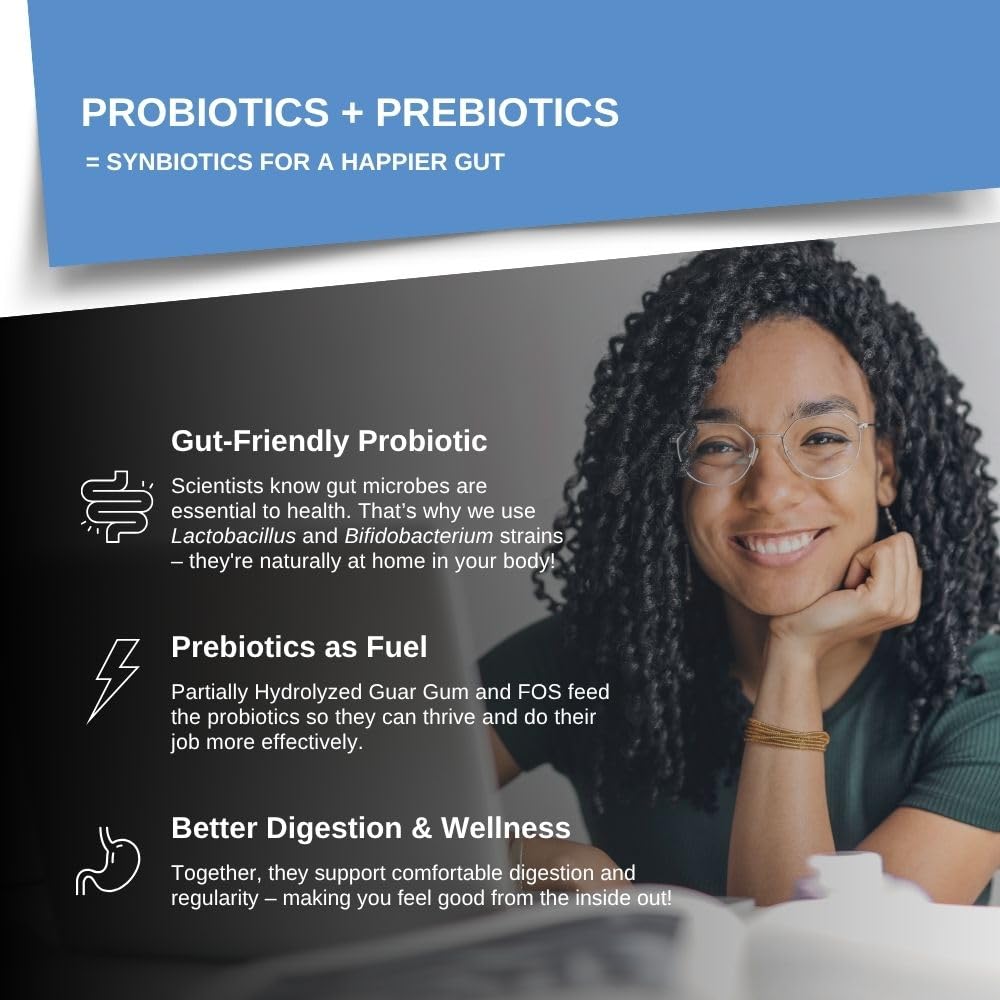 Intelligent Labs Adult Probiotics & Prebiotics 50B CFU for Gut Health Capsule 60 Count