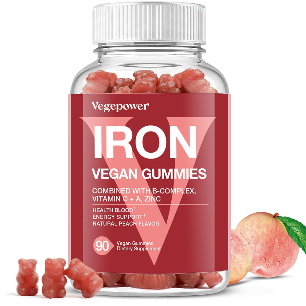 VEGEPOWER Whole Food Multivitamin + Iron Gummies 90 Count