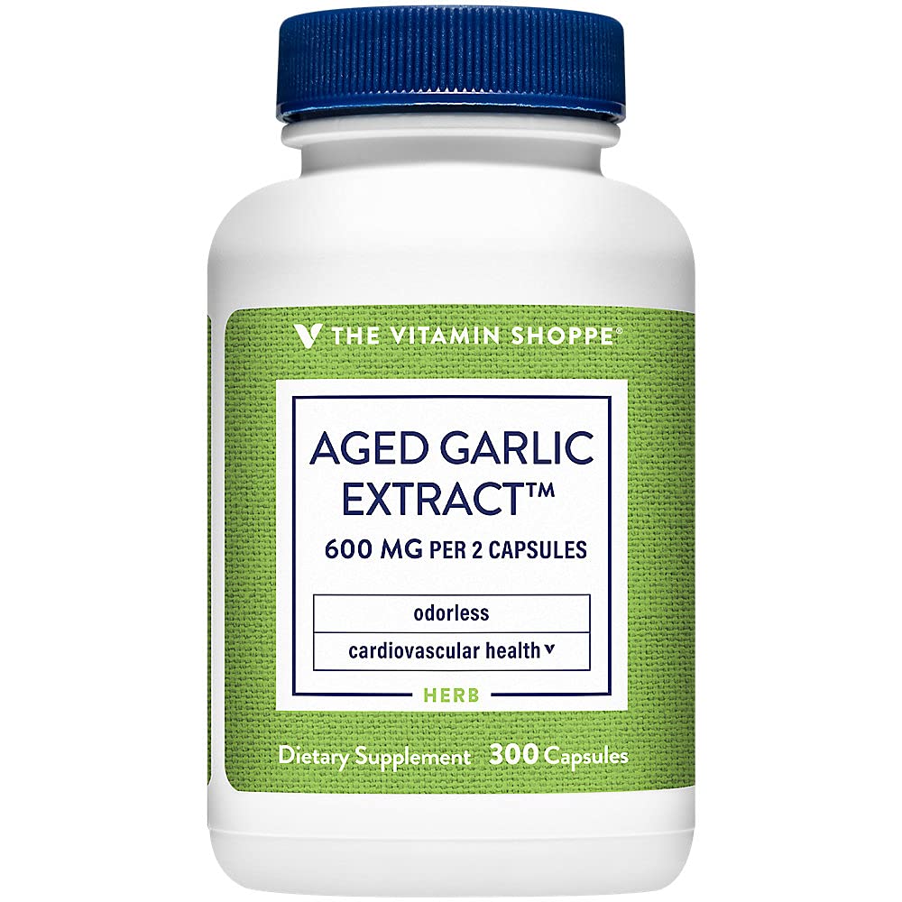 The Vitamin Shoppe Garlic 600 MG - Cardiovascular Health, Immune Support & Antioxidant Protection Capsules, 300 Count