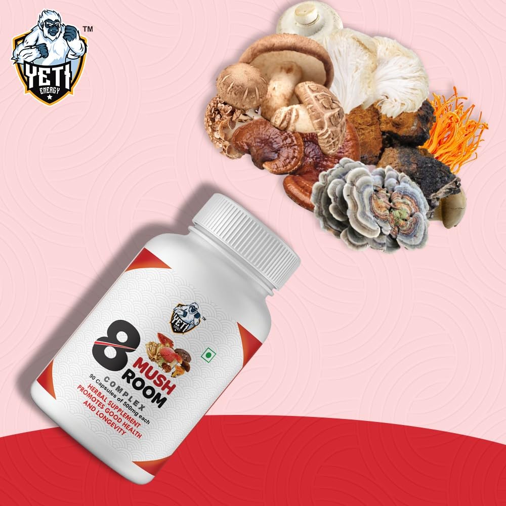 YetiEnergy 8-Mushroom Complex, 90 Capsules
