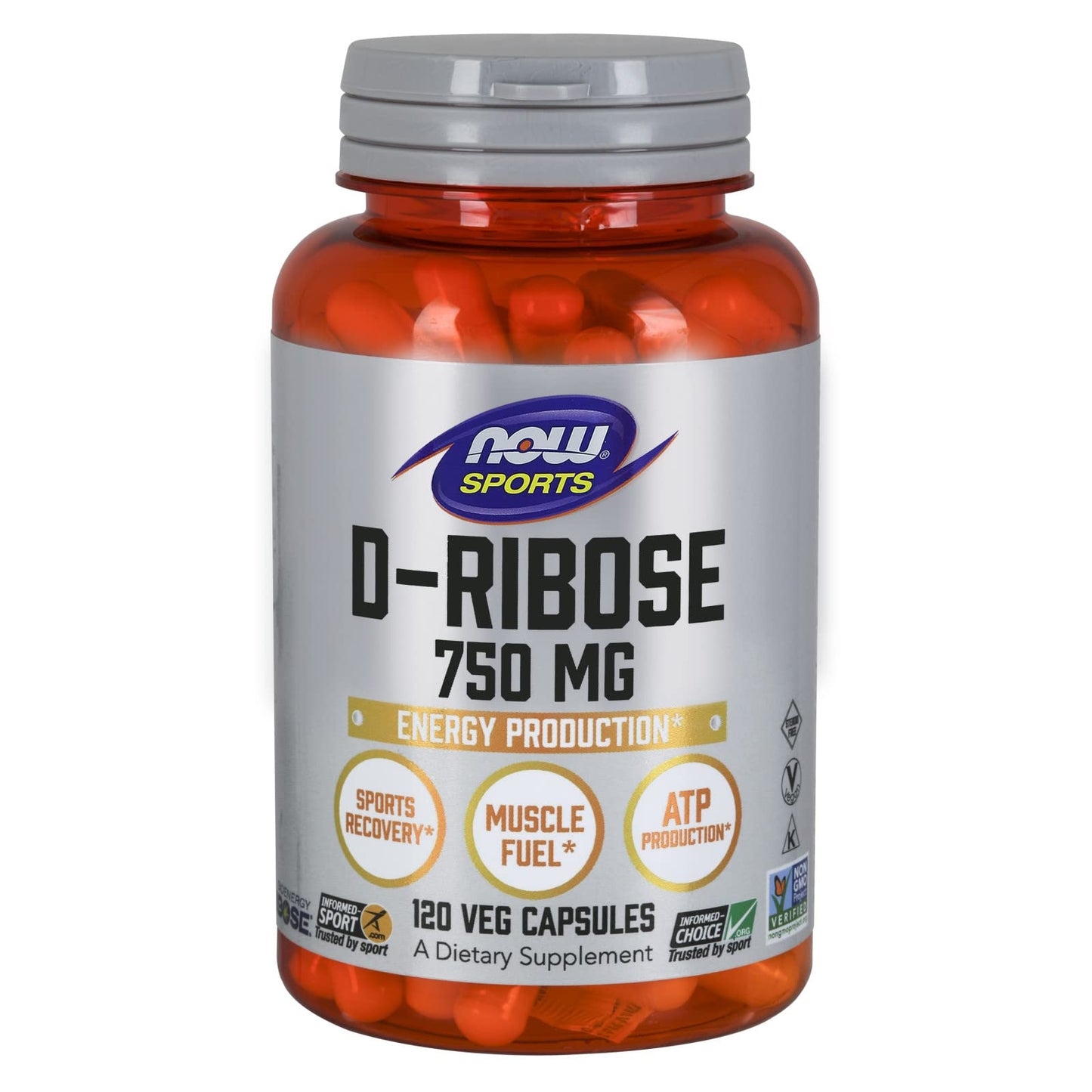 NOW Foods D-RIBOSE 750mg Capsules 600