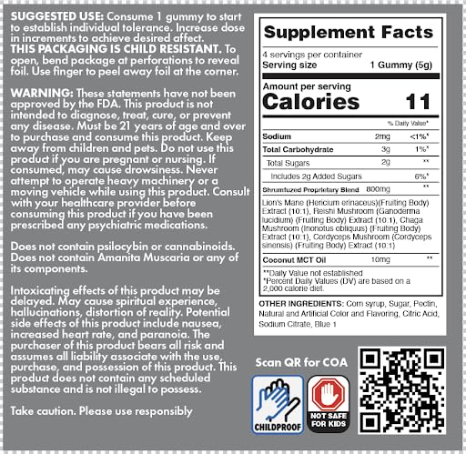 Shrumfuzed Proprietary Nootropic Gummy 10 Gummies