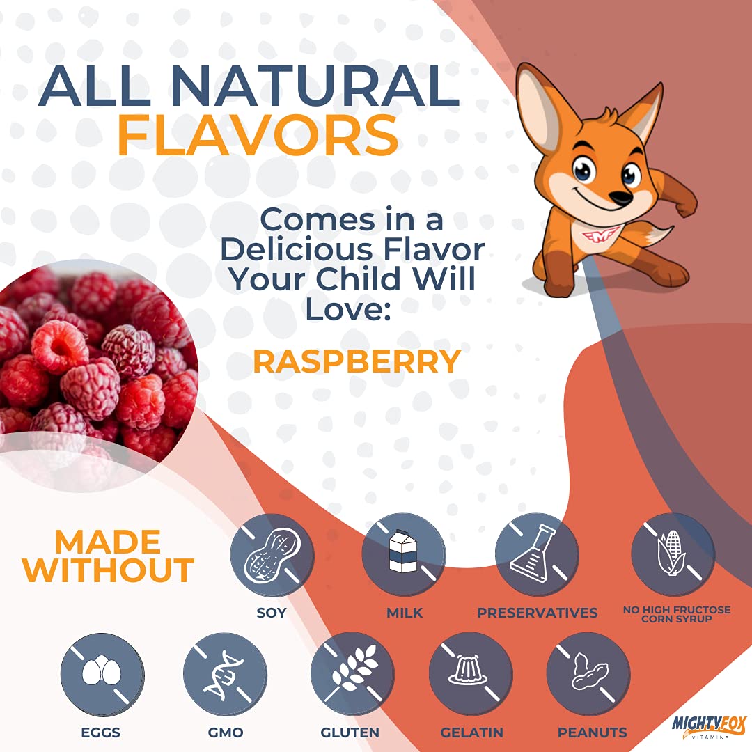 MIGHTY FOX VITAMINS Elderberry Gummies for Kids with Sambucus, Echinacea, Propolis and Vitamin C, 100 Count