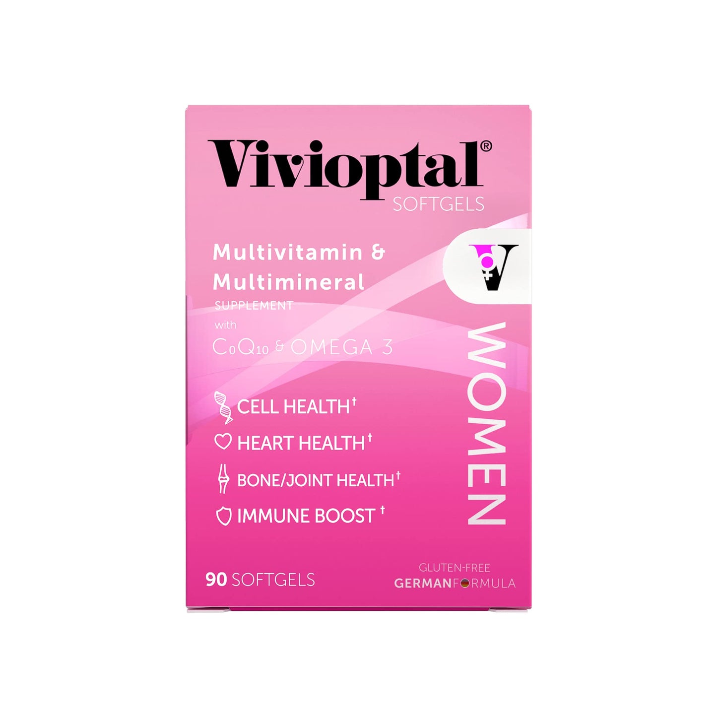 Vivioptal Vitamins Women Multivitamin & Multimineral Supplement with CoQ10 & Omega-3 Softgels, 90 Count
