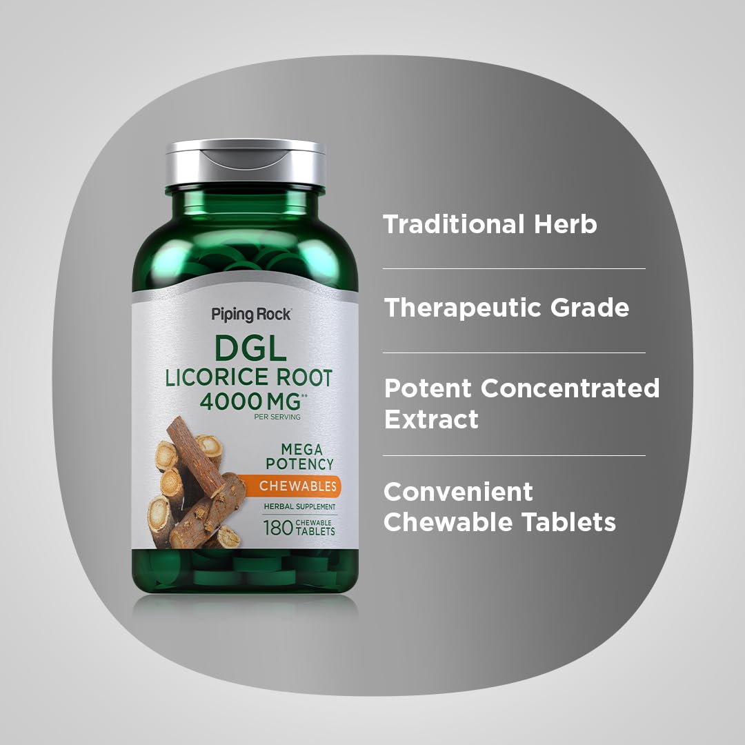 Piping Rock DGL Licorice Chewable 180 Tablets