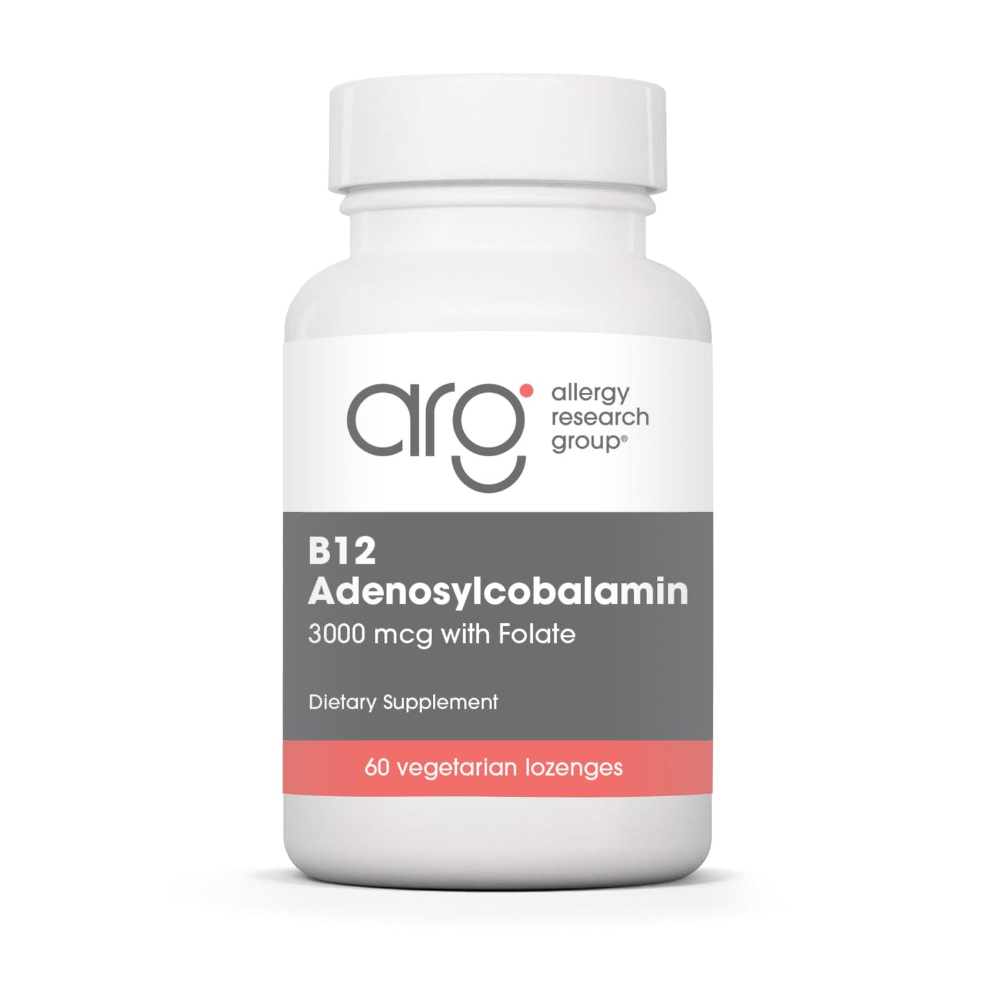 Allergy Research Group B12 Adenosylcobalamin 3000 mcg with Folate Lozenges, 60 Count