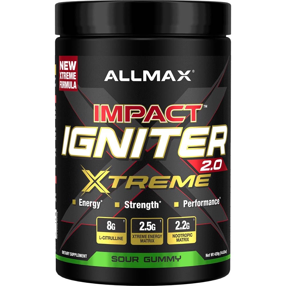 ALLMAX Impact Igniter Extreme V2 High Stim Pre Workout Powder 14.82 Ounce