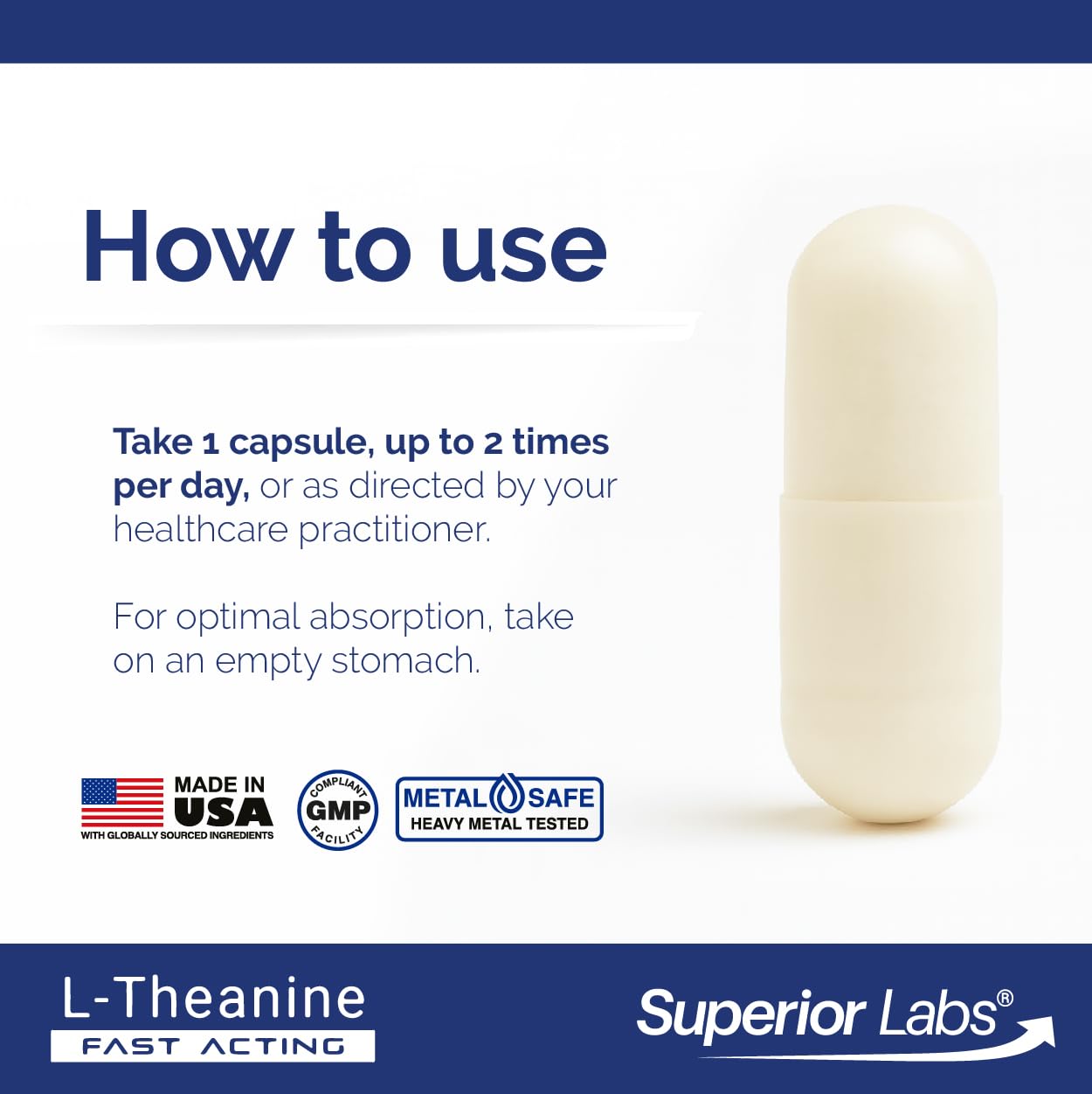 Superior Labs L-Theanine 250 mg Capsules, 90 Veg Caps