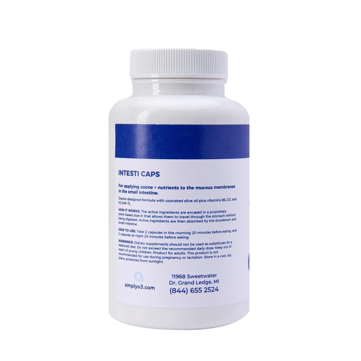 Simply O3 Organic Ozone Oil Intesti Caps, 90 Capsules