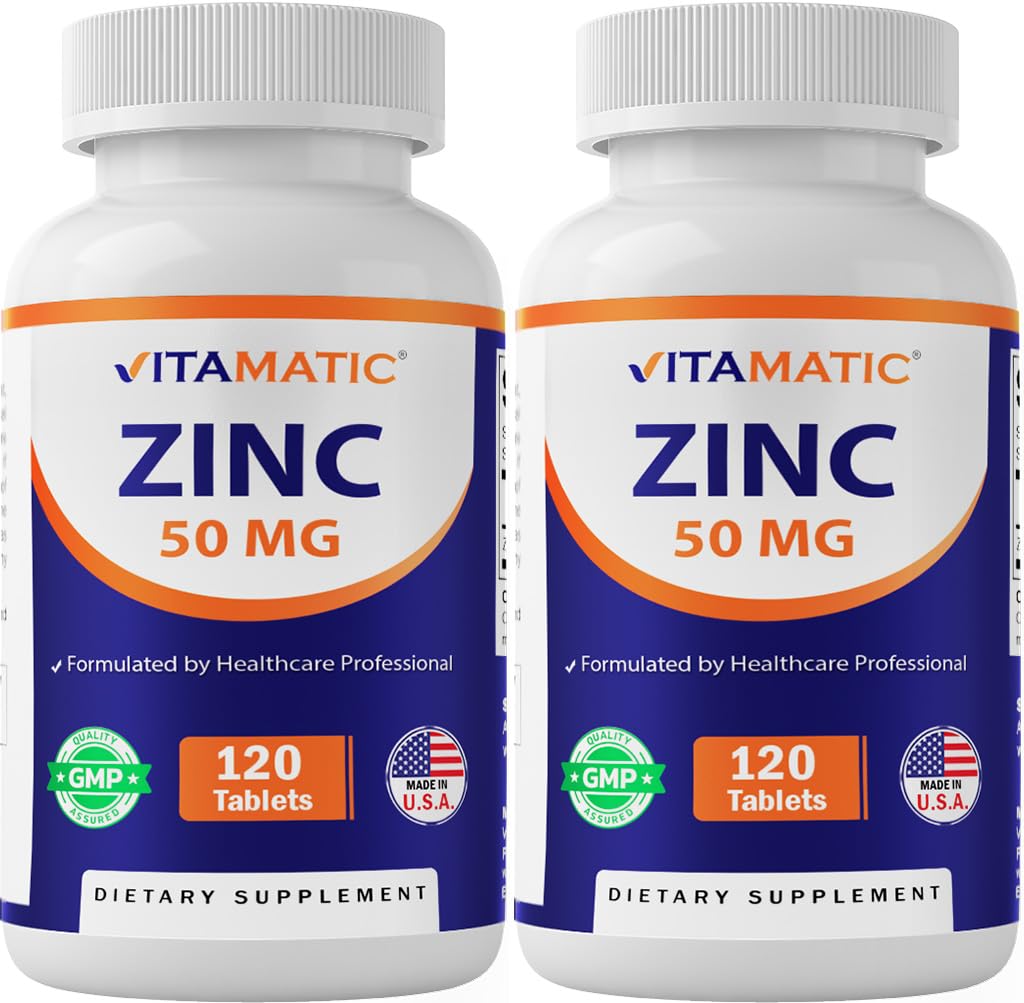 Vitamatic Zinc 50 mg (as Zinc Gluconate) Tablets, 240 Count