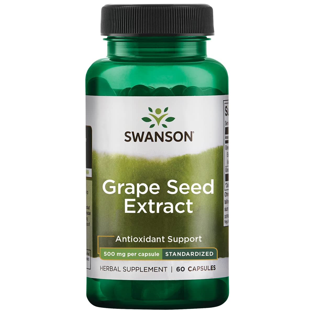 Swanson Grape Seed Extract Standardized 500 mg Capsule, 60 Count