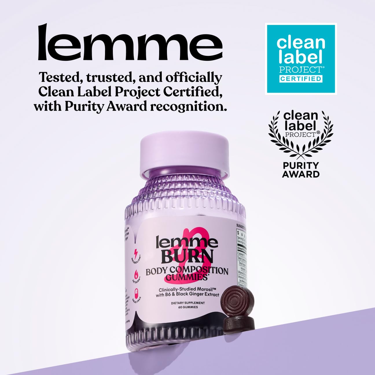 Lemme Burn Belly Fat & Metabolism Gummies, 60 Count