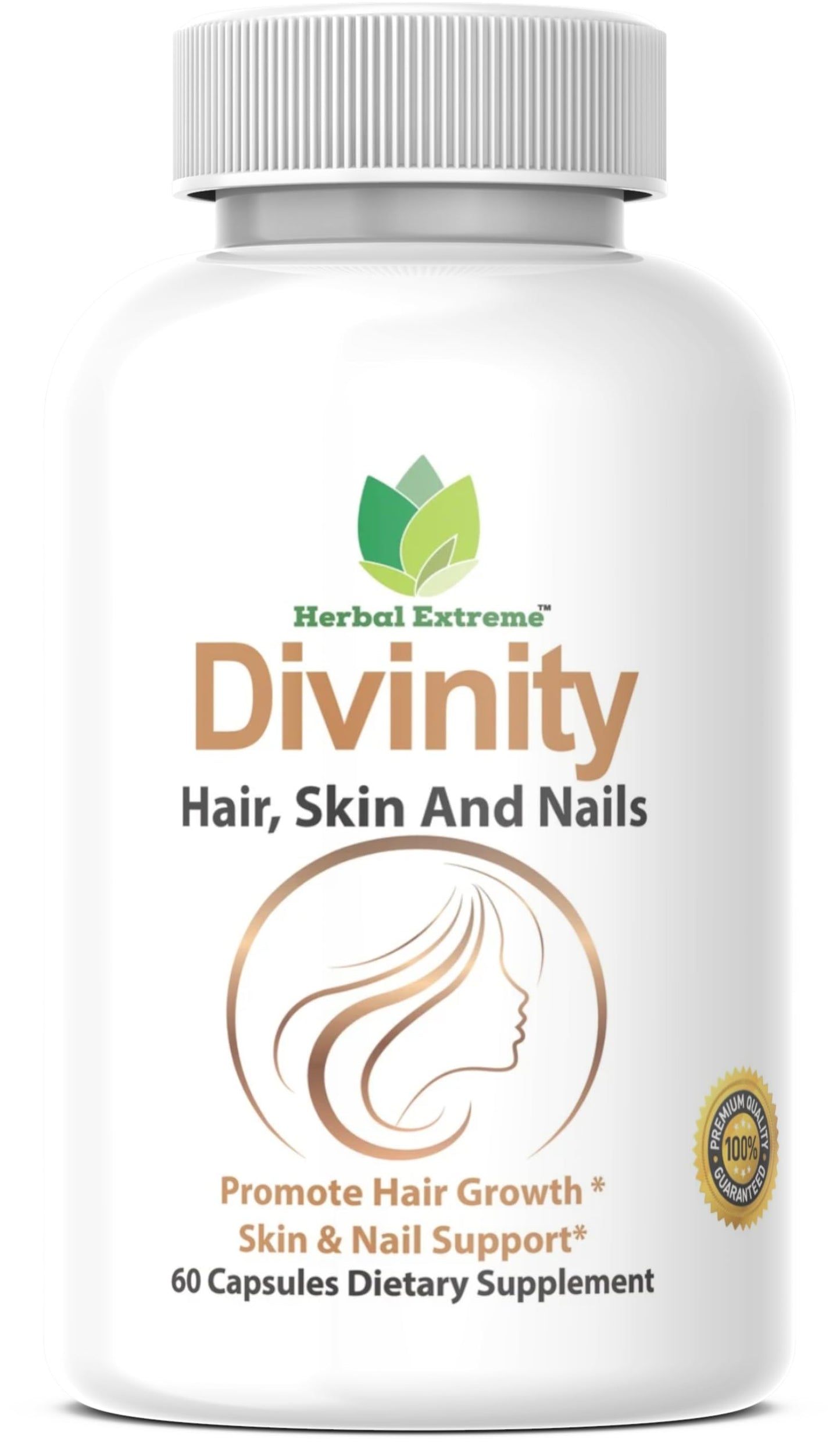 Herbal Extreme Divinity Hair, Skin and Nails Biotin 5000 mcg Capsule, 60 Capsules