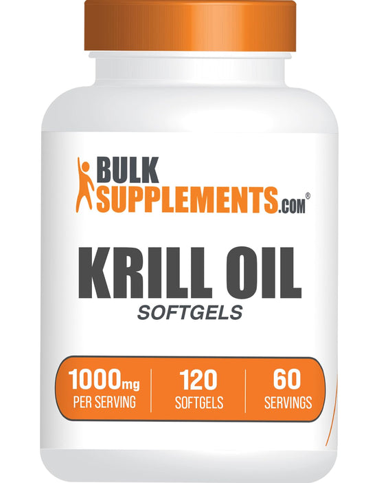 BulkSupplements Krill Oil 1000mg Softgels, 120 Softgels