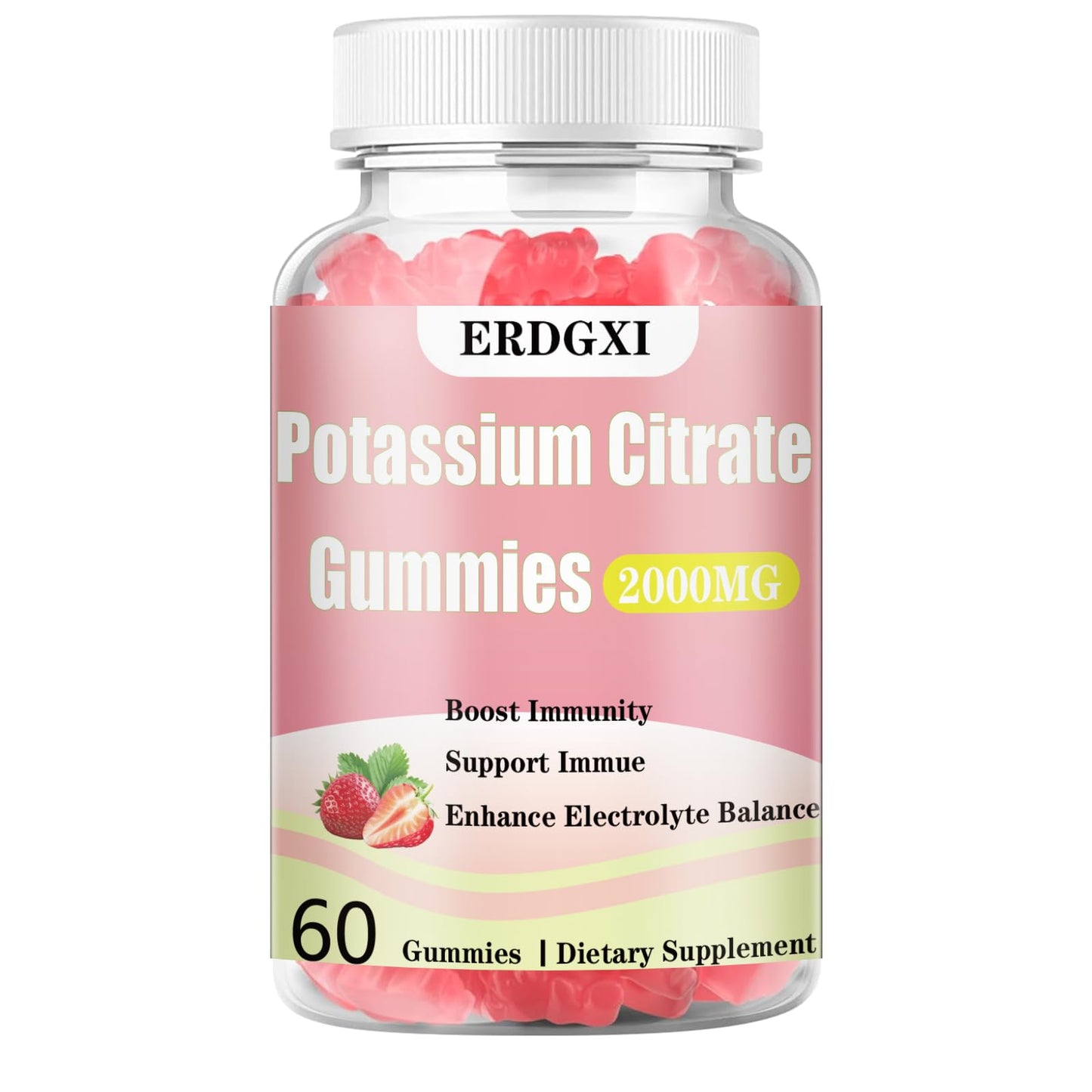 ERDGXI Potassium Citrate Gummies 2000mg, 60 Count