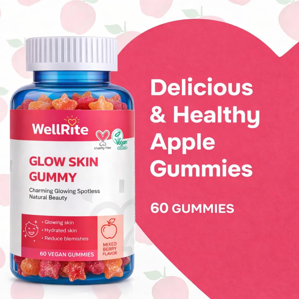 Wellrite Glow Skin Gummy Vitamins, 60 Count