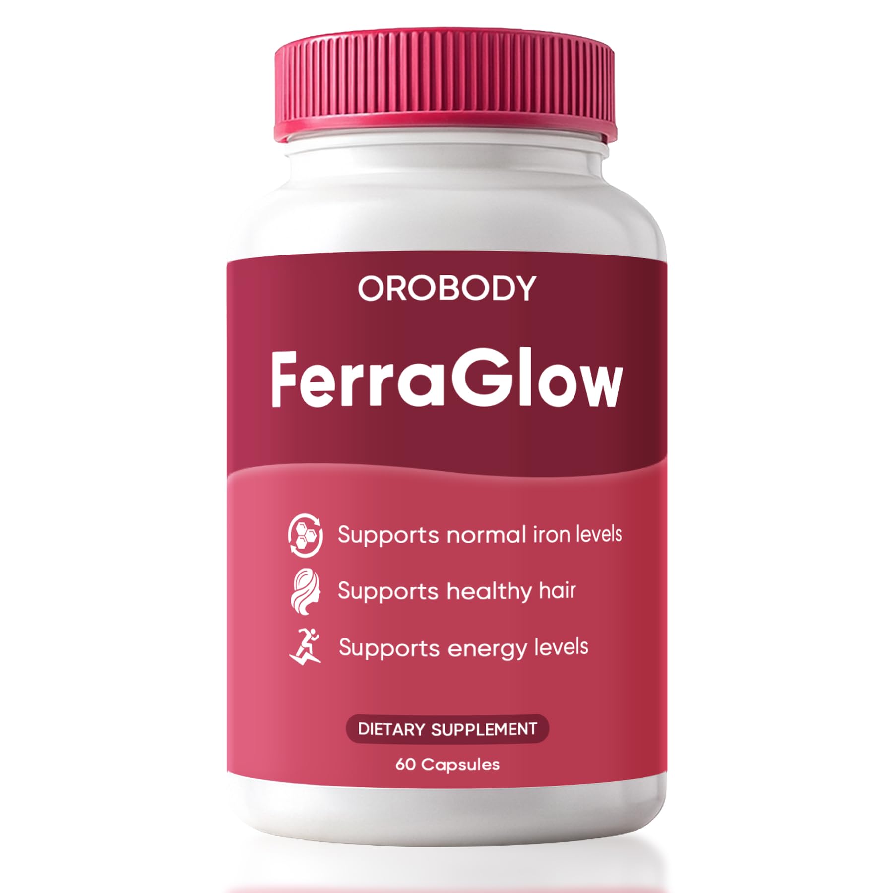 FERRAGLOW Daily Iron Gummy Supplement for Women with Iron Bisglycinate, Lactoferrin, Vitamin C & B12, Supports Energy and Hair & Skin Wellness, 60 Gummies