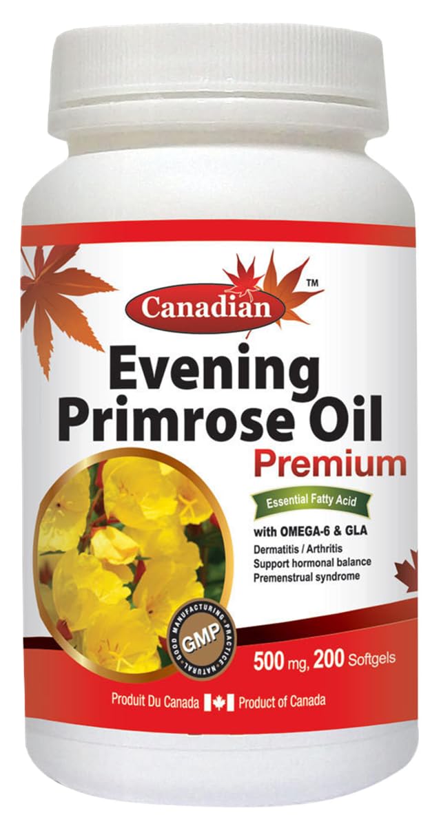 Nutridom Evening Primrose Oil Omega-6 & GLA 500mg Softgels 200 Count