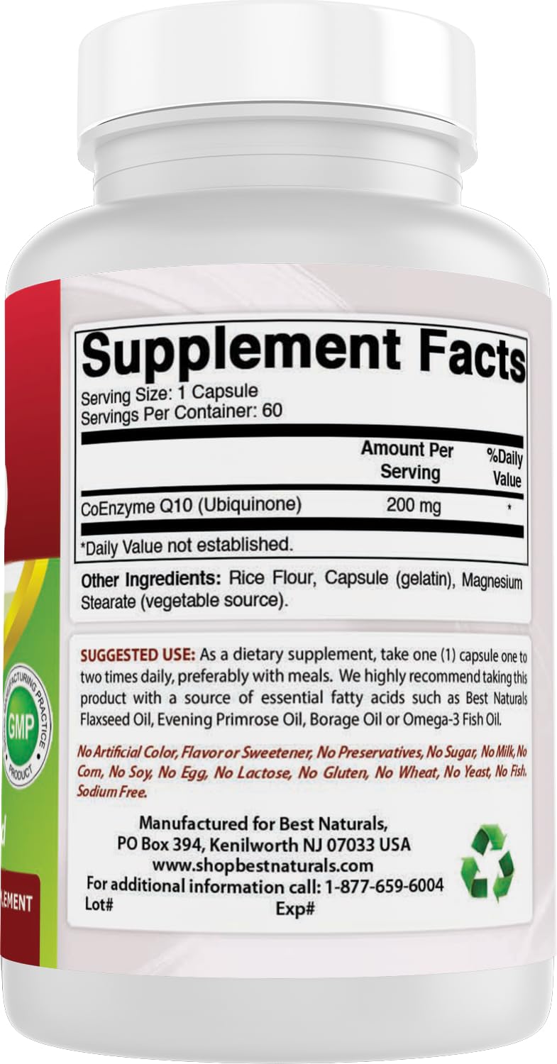 Best Naturals CoQ10 200 mg Capsule, 60 Capsules