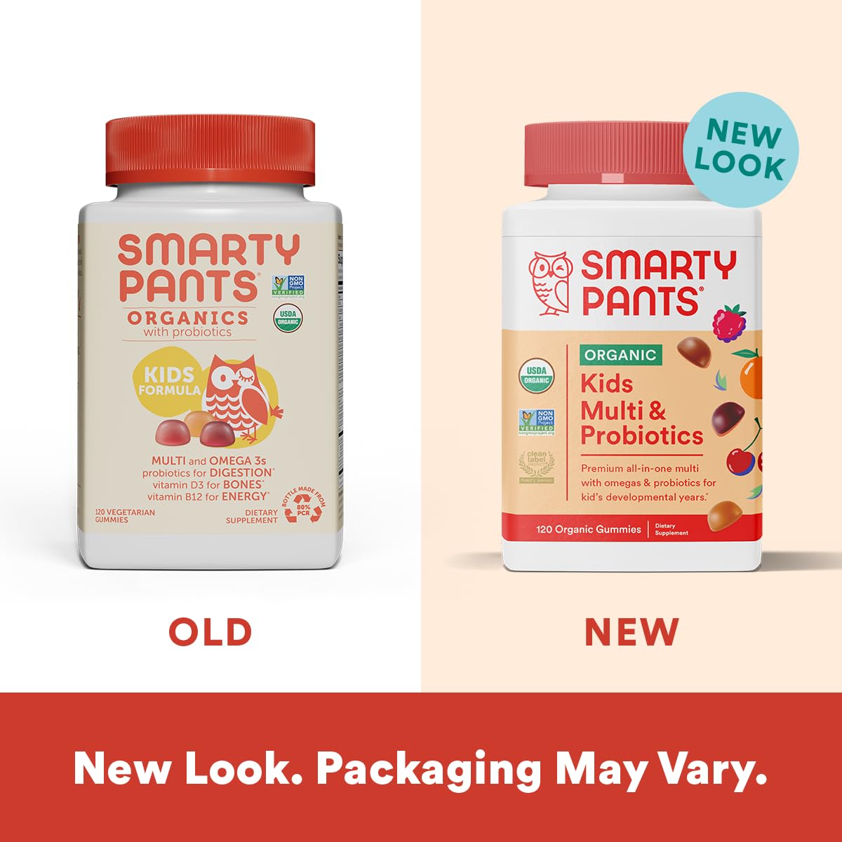 SmartyPants Organic Kids Multivitamin Gummies with Probiotics, 120 Gummies