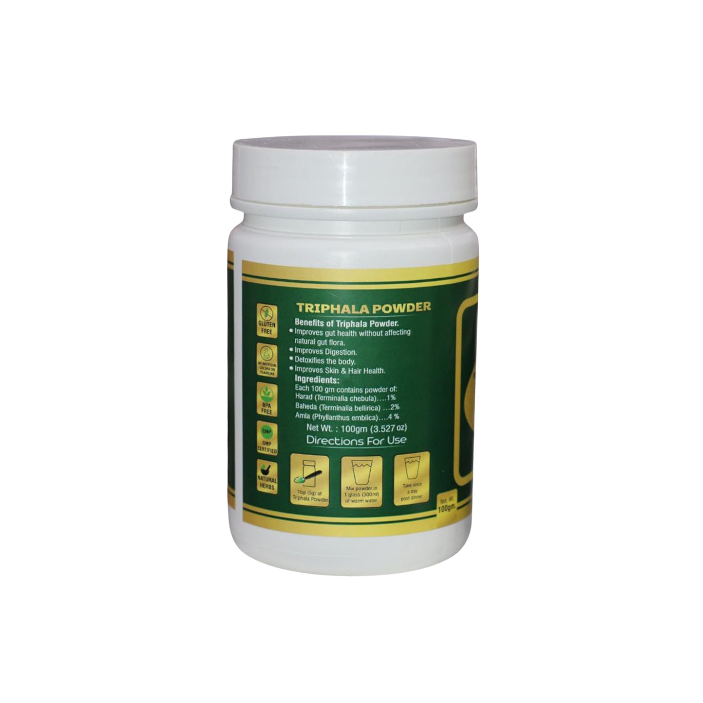 Daerveda Triphala Amrit Powder for Digestive System, Skin & Hair Health, 3.53 oz