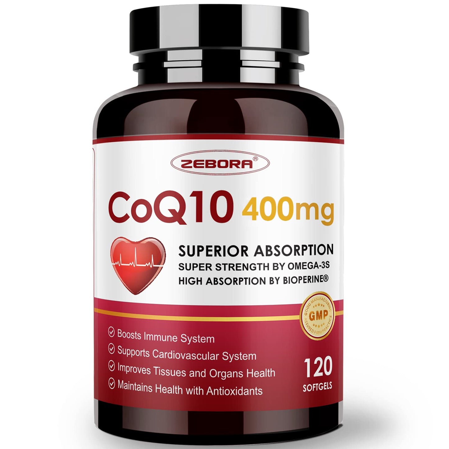ZEBORA CoQ10-400mg Softgels 120 Count