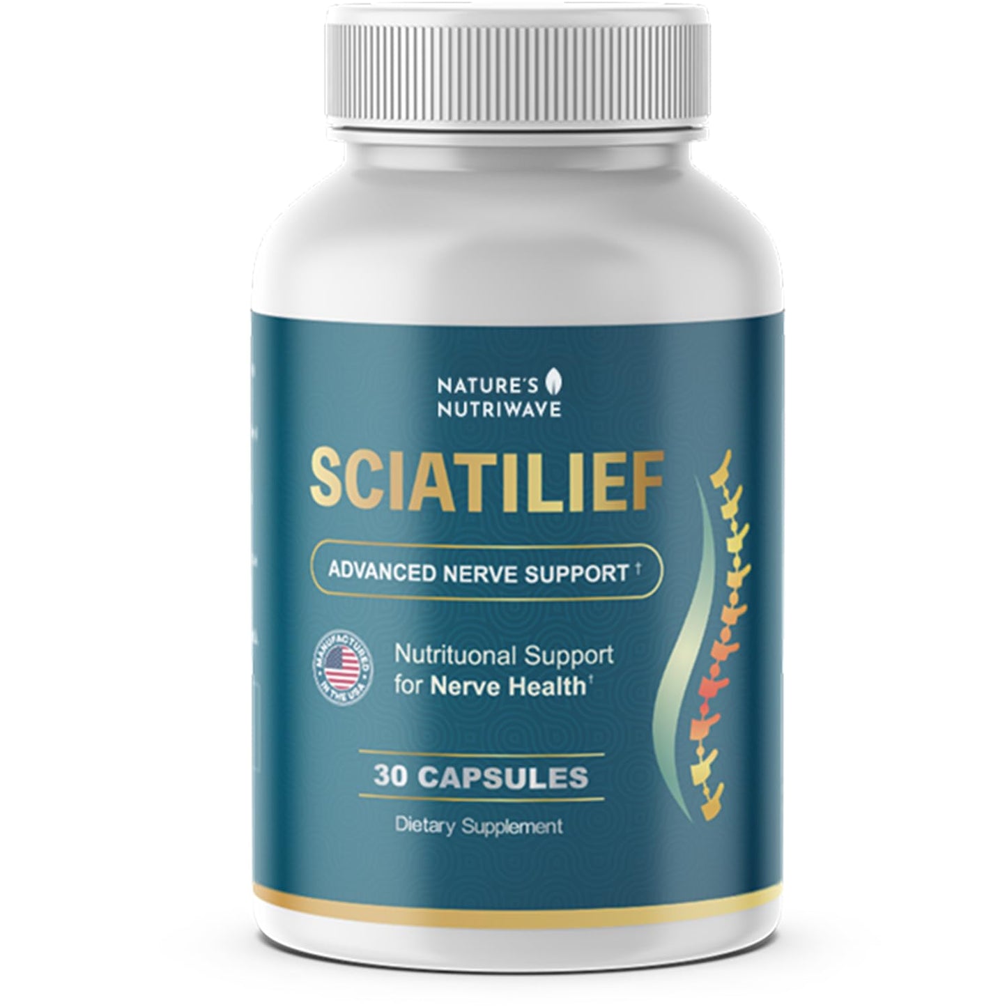 Nature’s NutriWave Sciatilief – Daily Magnesium & Botanical Supplement with Alpha Lipoic Acid, Turmeric Extract, CoQ10 & L-Carnitine, 30 Capsules