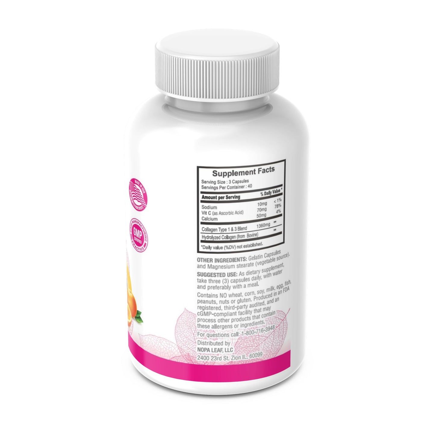 Generic Collagen Capsules with Vitamin C, 1 Count