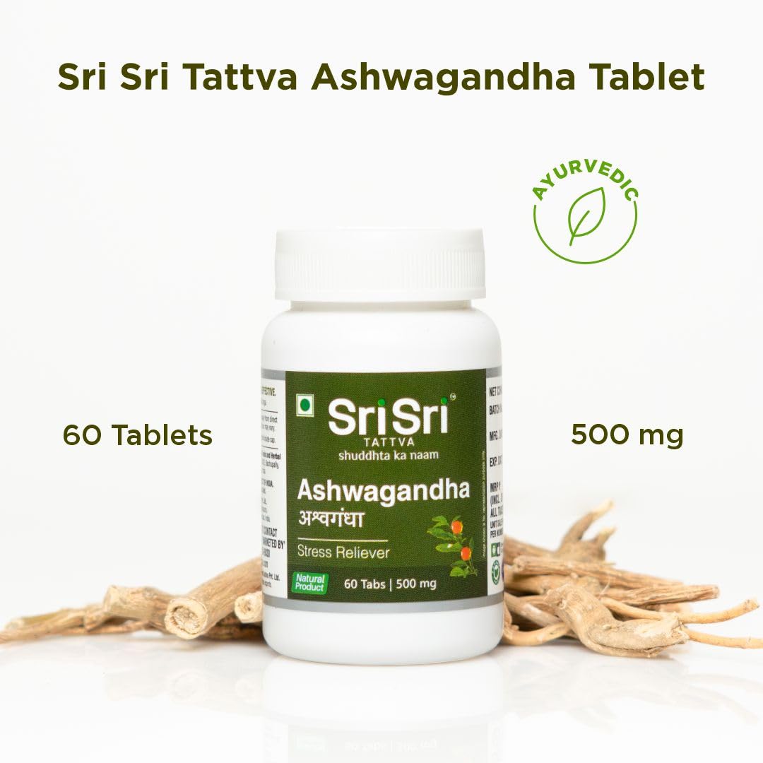 Sri Sri Products Ashwagandha 500mg Tablets, 60 Count