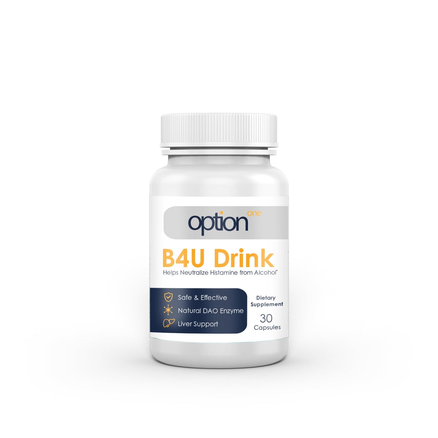 Option One B4U Drink DAO Enzyme Plus Liver Support Capsule 30 Count
