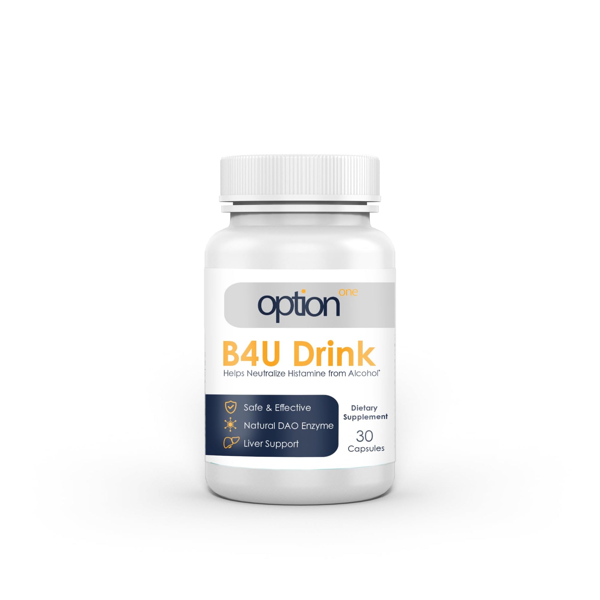 Option One B4U Drink DAO Enzyme Plus Liver Support Capsule 30 Count
