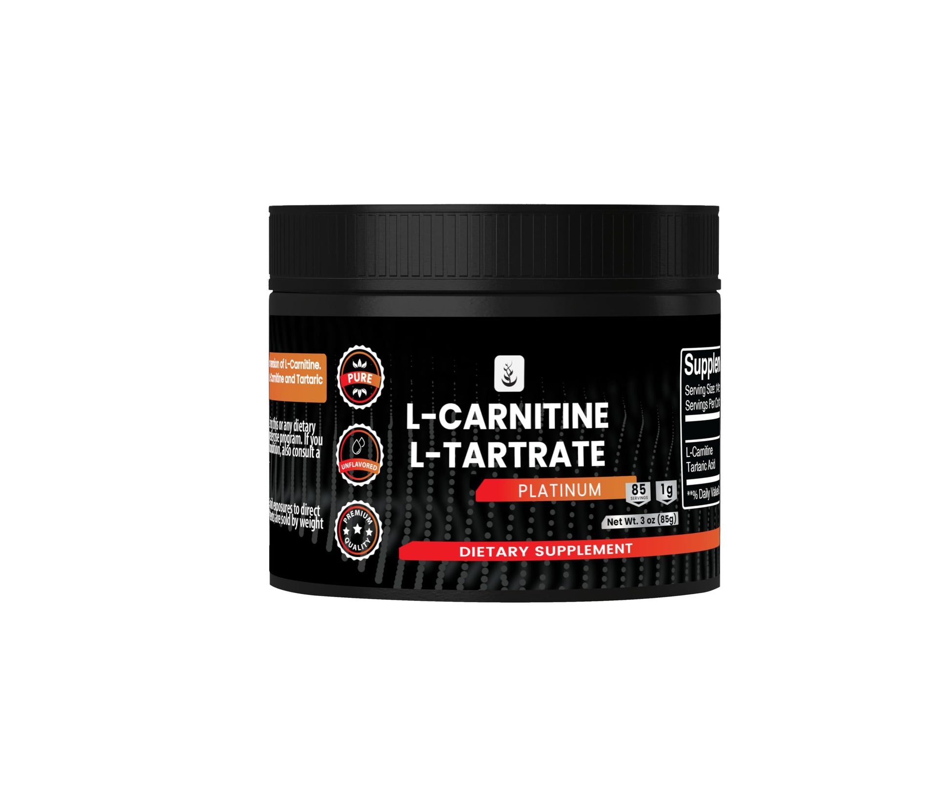 PURE ORIGINAL INGREDIENTS L-Carnitine L-Tartrate Powder 3 oz