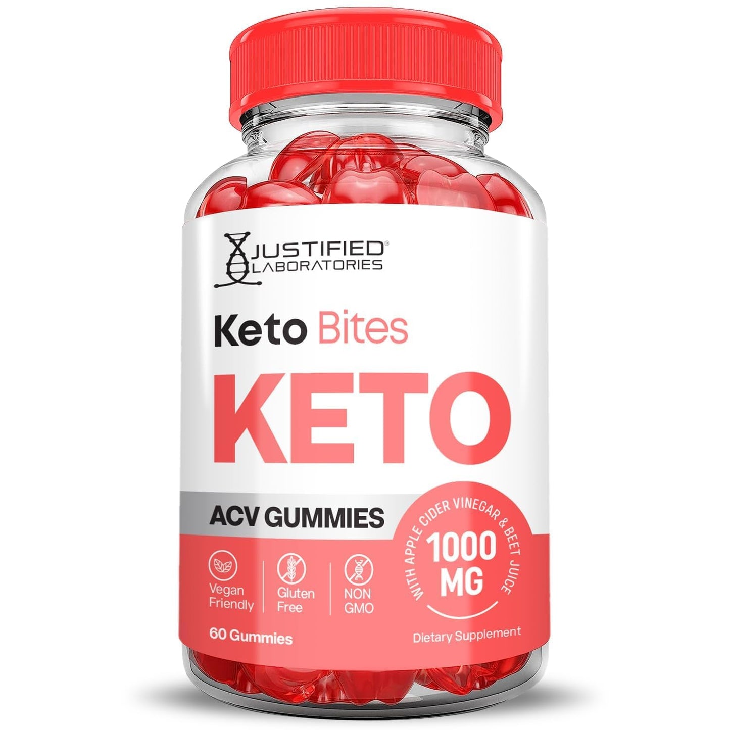 Justified Laboratories Keto Bites ACV Gummies Advanced Formula 1000MG - 60 Gummies
