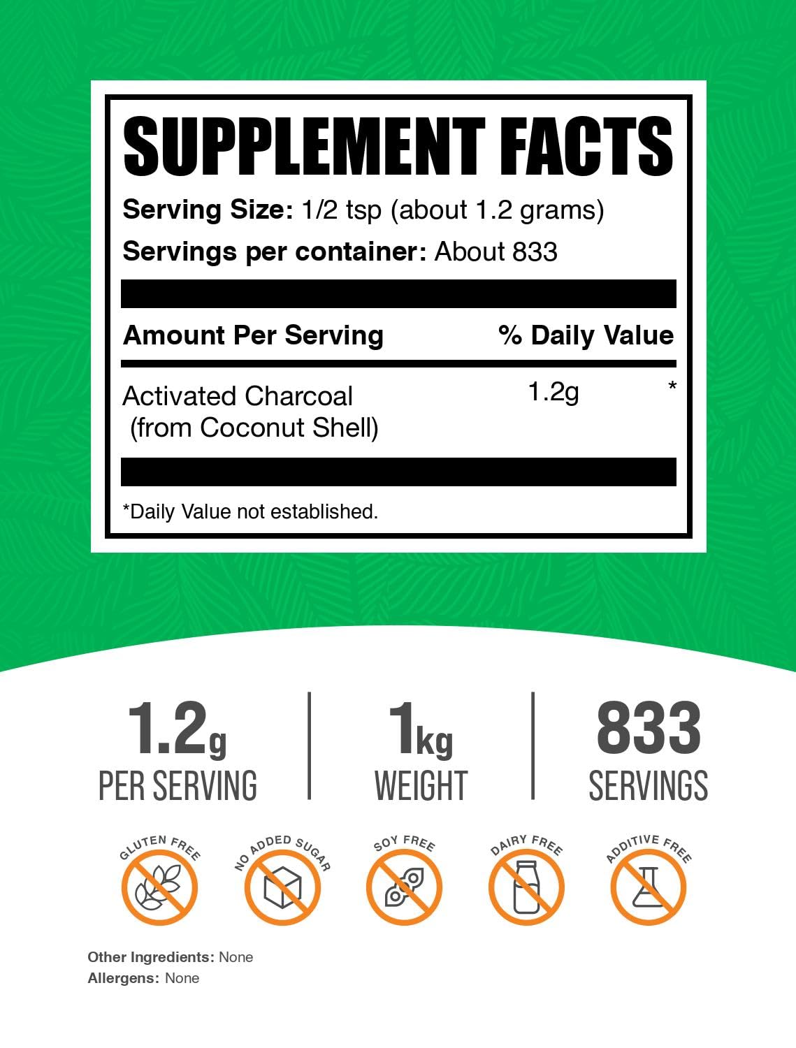 BulkSupplements Activated Charcoal Powder, 35.27 Servings