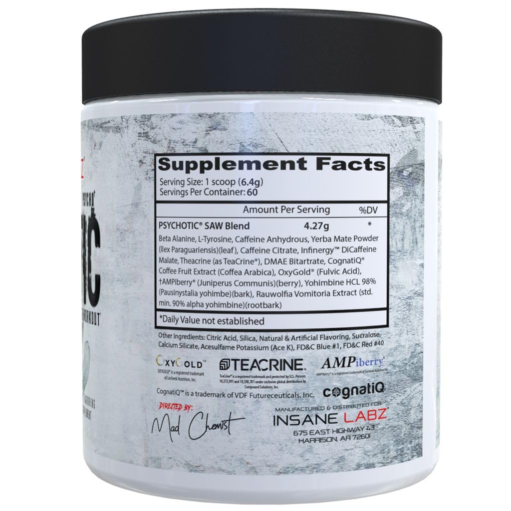 Insane Labz Psychotic Saw Powder, 60 Servings, Grape