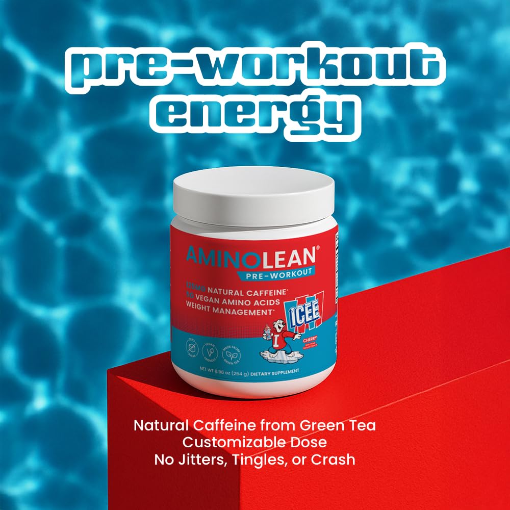 RSP NUTRITION AminoLean x ICEE Pre Workout Powder, Cherry, 30 Servings
