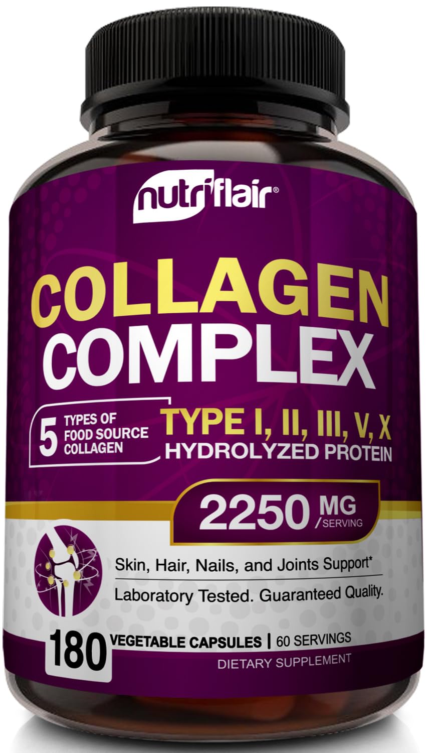 NutriFlair Multi Collagen Peptides 2250mg 180 Capsules