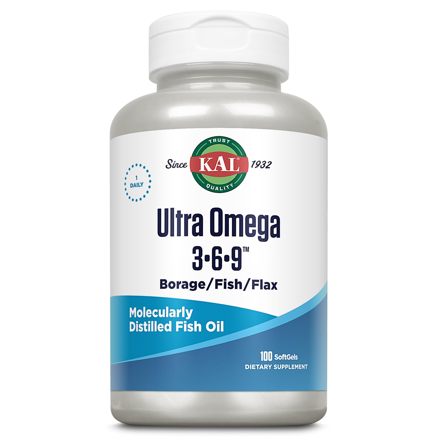 KAL Ultra Omega 3-6-9 1200mg Softgels, 100 Softgels