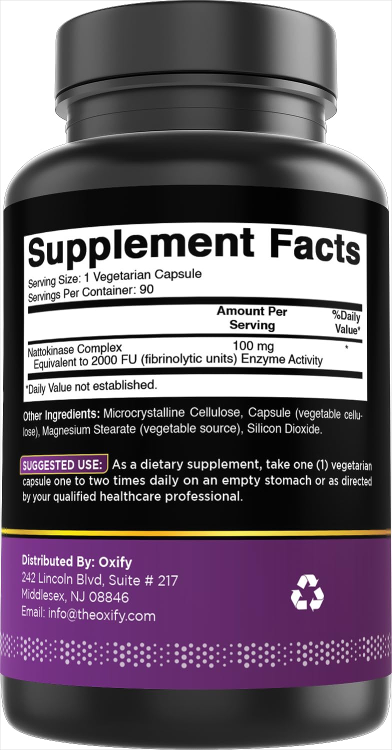 Oxify Nattokinase 2000 FU/100 mg Capsule, 90 Count