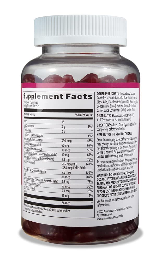 Amazon Basics Adult Multivitamin Gummies 150 Count