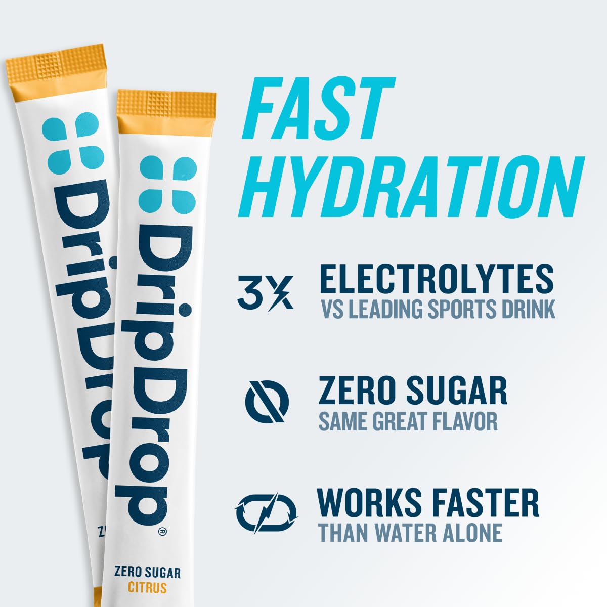 DripDrop Hydration Sugar Free Electrolyte Packets, Powder, 32 Count