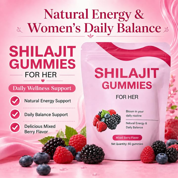 DLZFUDTY Shilajit Gummies for Women, Botanical Formula, Mixed Berry Flavor, 1 Count
