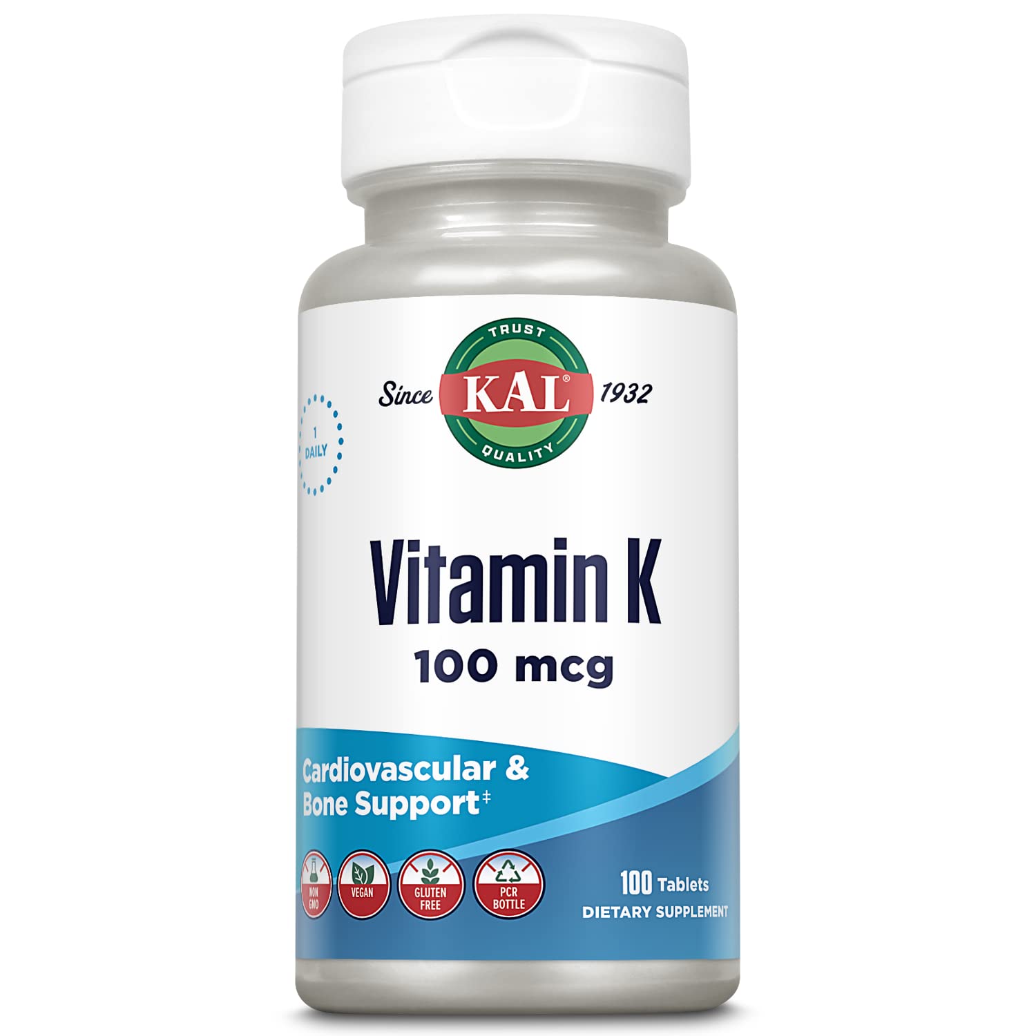 KAL Vitamin K1 100 mcg Tablets, 100 Count