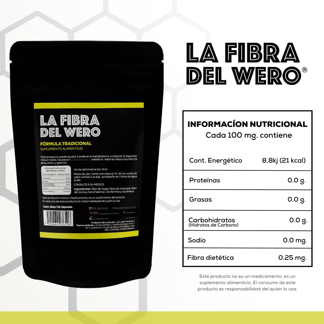 La Fibra del Wero Cactus Fiber with Pink Grapefruit Capsule, 1 Capsule