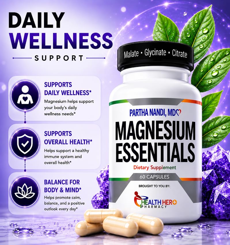 Partha Nandi, MD Magnesium Glycinate Citrate & Malate Complex 235 mg Capsules 60 Count