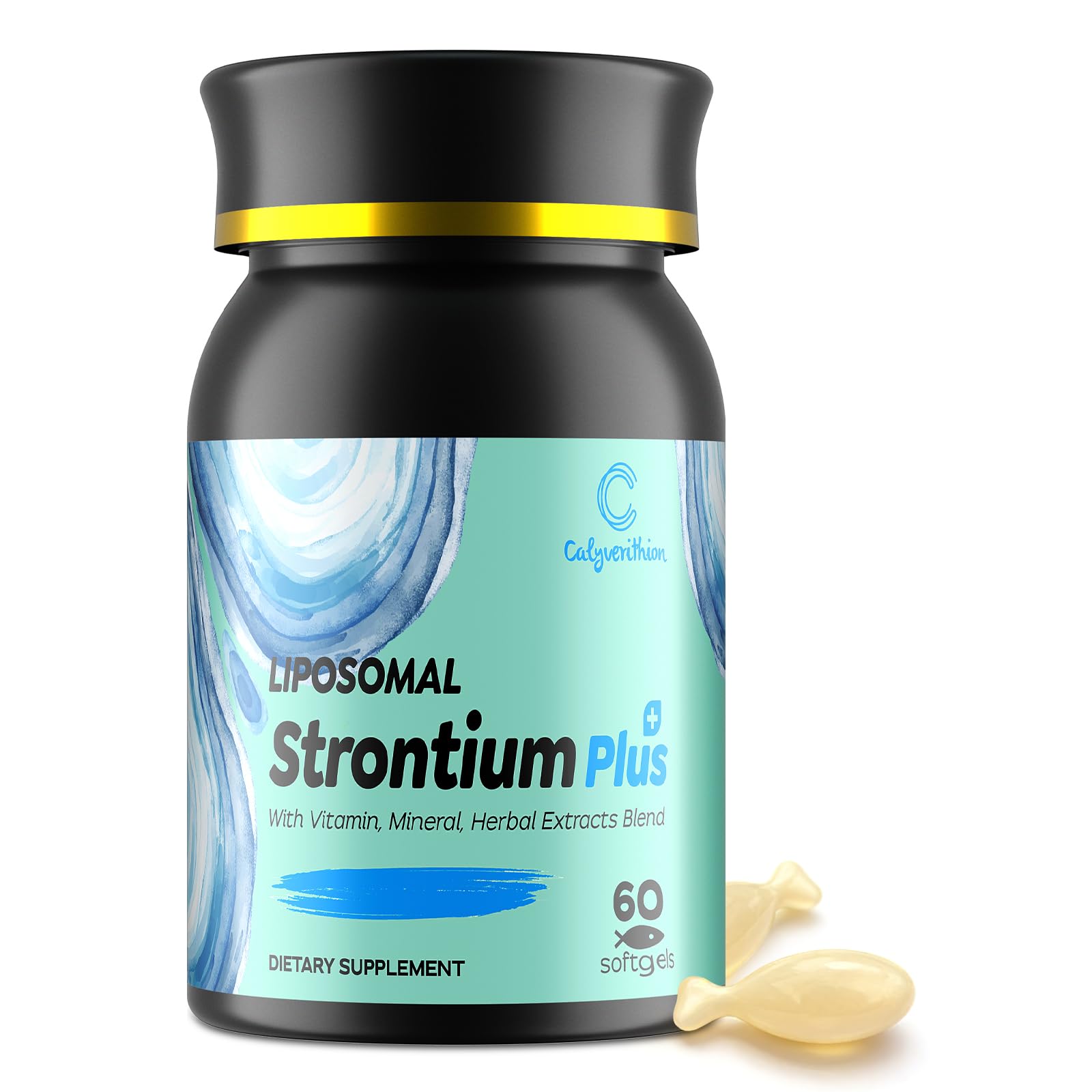 Calyverithion Liposomal Strontium Citrate 680mg Supplement, 60 Capsules