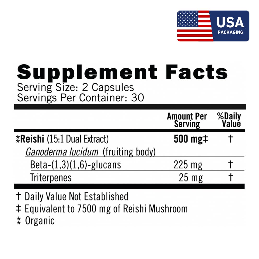 Eversio Wellness Organic Reishi Capsules 60 Capsules