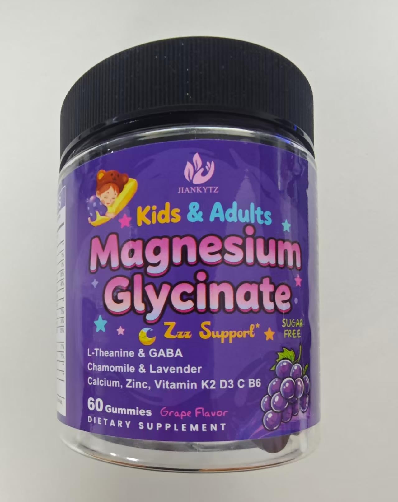 JIANKYTZ Magnesium Glycinate Gummies Sugar Free, 120 Gummies