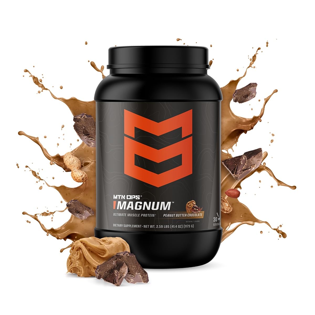 MTN OPS Magnum Whey Protein Powder Peanut Butter Chocolate 41.4 oz